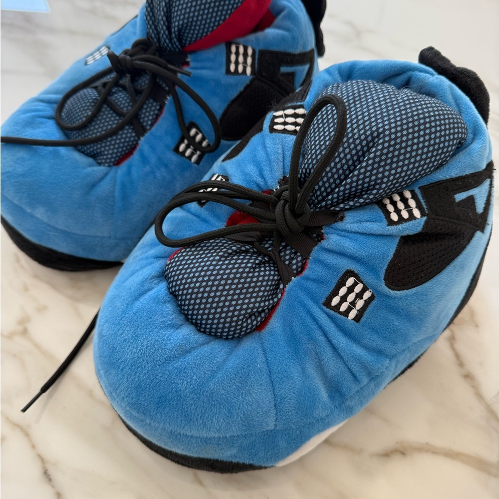 Blue Kids Plush Sneaker slippers